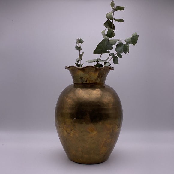 VTG Hammered Brass Vase